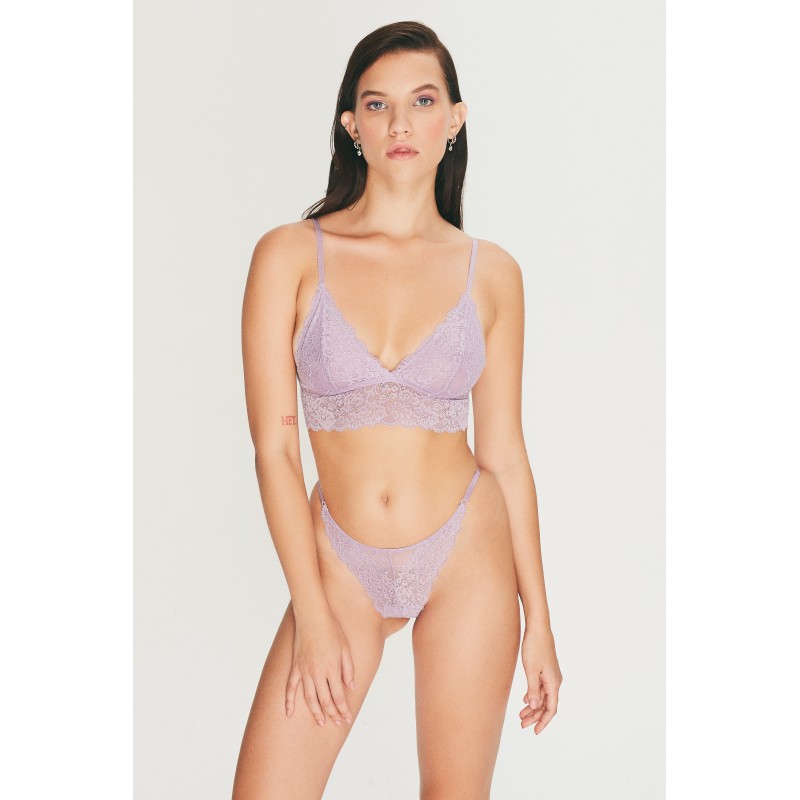 Lila Dantel Slip