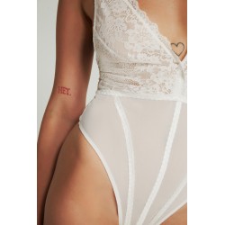 Helena Ekru Dantel Bodysuit