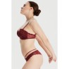 Dantel Detaylı Bordo Straplez Sütyen