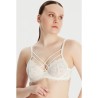 Çapraz İpli Balenli Ekru Bralet Sütyen Çapraz İpli Balenli Ekru Bralet Sütyen