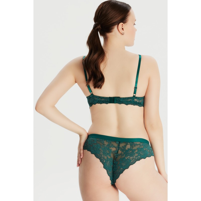 Çapraz İpli Balenli Yeşil Bralet Sütyen