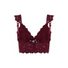 Omuz Detaylı Bordo Dantel Bralette Bustiyer