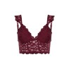 Omuz Detaylı Bordo Dantel Bralette Bustiyer