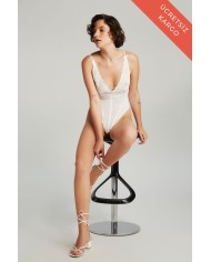 Helena Ekru Dantel Bodysuit